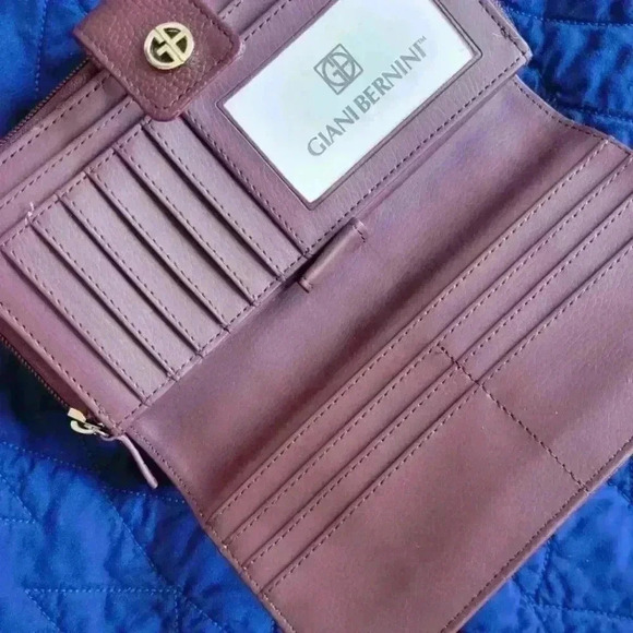 Giani Bernini Softy pebbled Leather Organizational all in one Wallet burgundy - Picture 8 of 10